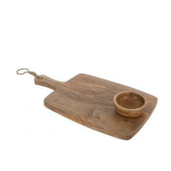 Snijplank+kom mango hout naturel