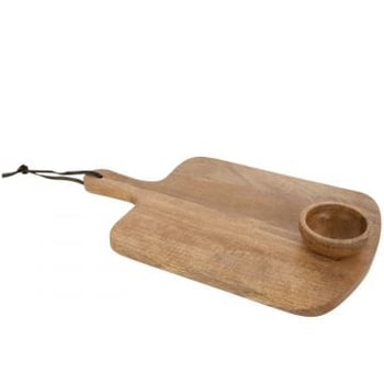 Snijplank+kom mango hout naturel