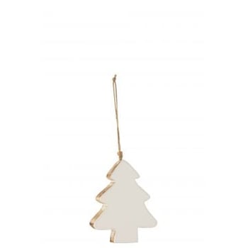 Hanger kerstboom mango hout wit large