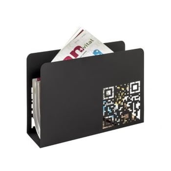 Tijdschriftenrek | 35 x 10 x 26 cm | Zwart, QR-codeontwerp