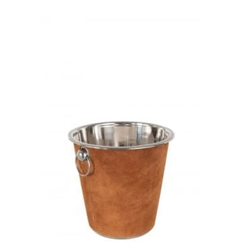 Ijsemmer rond leder cognac