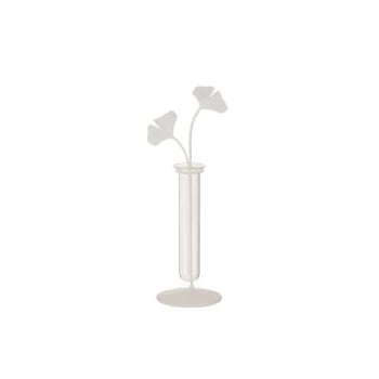 Vaasje 1 houder bloemen metaal wit