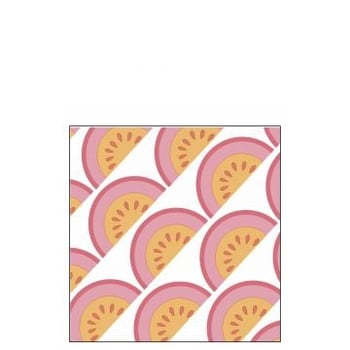 Pak 20 servetten fruit papier roze/oranje large