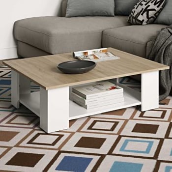 Salontafel Square 67x67 - wit/eik