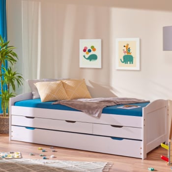 Kajuitbed Thomas 90x190cm - white wash
