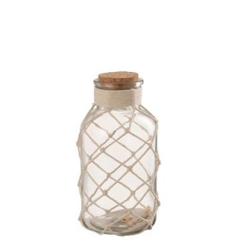 Decoratie vaas sand schelpen glas transparent large