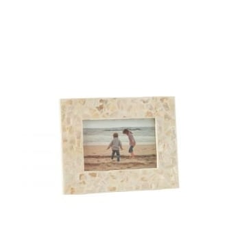 Fotokader nuye schelpen/mdf ivoor 10x15cm