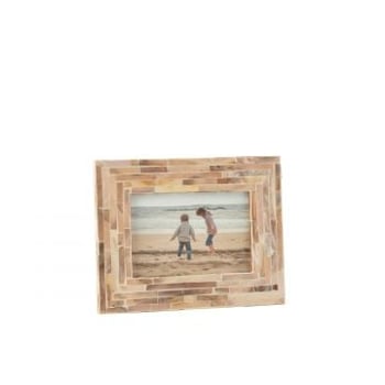 Fotokader nuye schelpen/mdf beige 10x15cm
