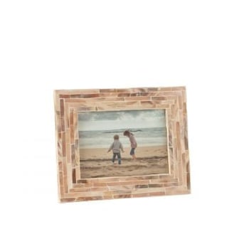 Fotokader nuye schelpen/mdf beige 12x17cm