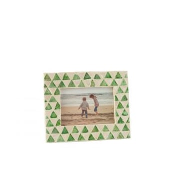 Fotokader nuye schelpen/mdf groen 10x15cm