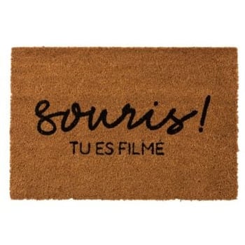 Deurmat souris kokos naturel/zwart
