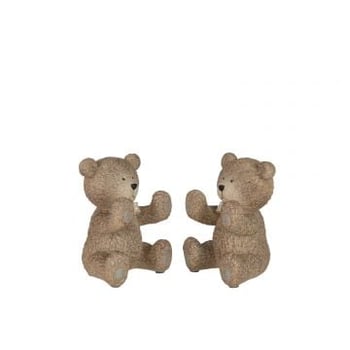 Set 2 boekensteun teddy poly lichtbruin