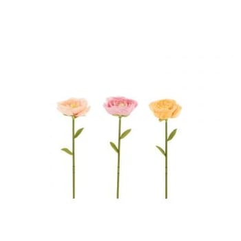 Bloem papier roze/peche/geel small assortiment van 3