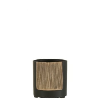 Bloempot maria rond keramiek zwart large