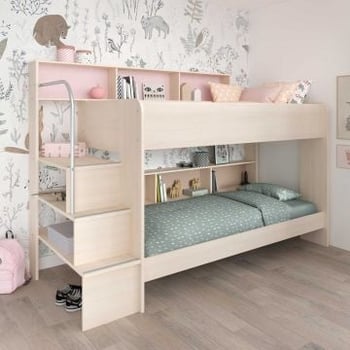 Stapelbed Bibop Acacia 90x200 - met opbergruimte