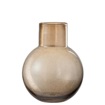 Vaas bol met hals glas amber large
