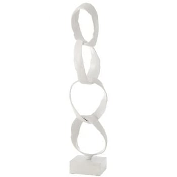 Figuur ringen op voet aluminium wit large