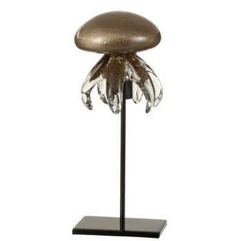 Kwal op voet glas bruin large