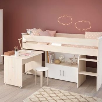 Halfhoogslaper met bureau Charly 90x200 