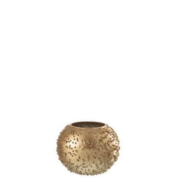 Theelichthouder lise glas goud small