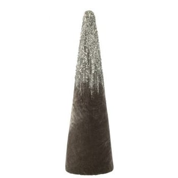 Kegel velvet grijs parels goud large