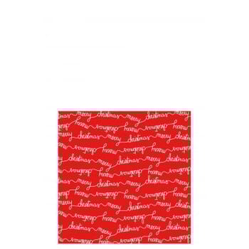Pak 20 servetten merry christmas papier rood/wit large