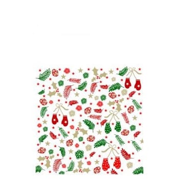 Pak 12 servetten kerst achtergrond papier mix large