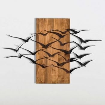 Wallity Decoratief Houten Wandaccessoire | 100% Metaal | Zwart Notenhout