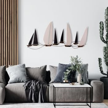 Enzo Decoratieve metalen wandaccessoire | 100% METAAL | 117 x 5 x 52 cm