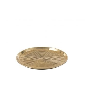 Plateau rond ringen aluminium goud medium 45cm