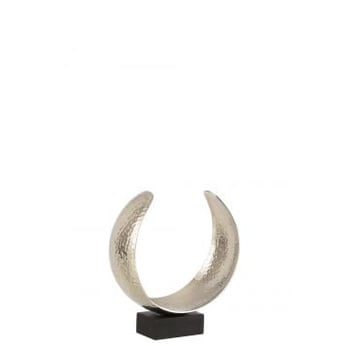 Decoratie maan metaal zilver small