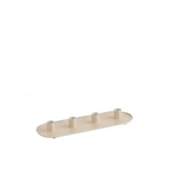 Kaarshouder 4stuks metaal lak beige