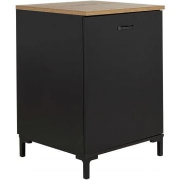 Onderkast Manno 60cm met 1 deur - zwart/eik