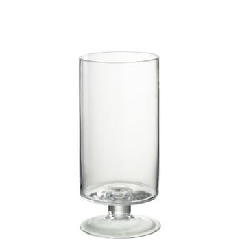 Windlicht op voet rond glas transparant large