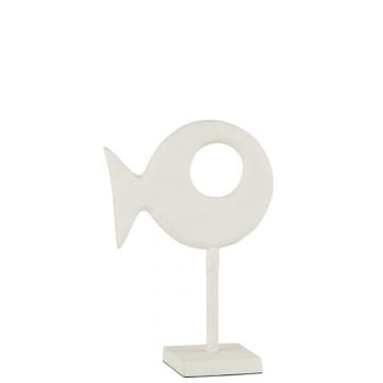Figuur vis op voet aluminium wit small