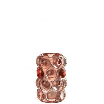 Theelichthouder bollie glas rood