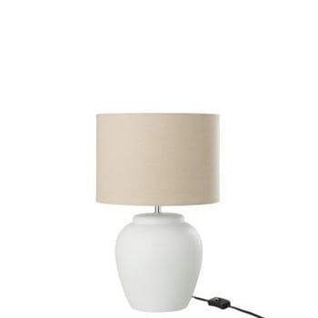 Lamp meli + kap keramiek linnen wit small