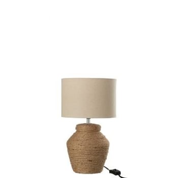 Lamp meli + kap keramiek linnen bruin small