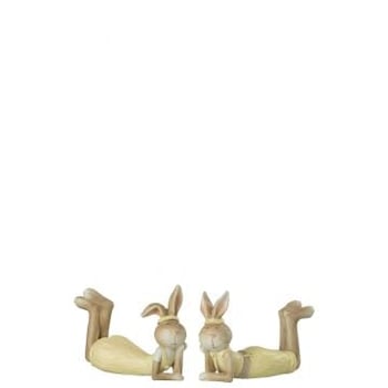 Konijn liggend poly mix assortiment van 2