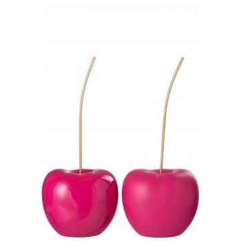 Kers resine blinkend/mat roze large assortiment van 2