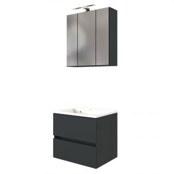 Wastafelmeubelset Brama 60cm - grafiet/mat grijs  