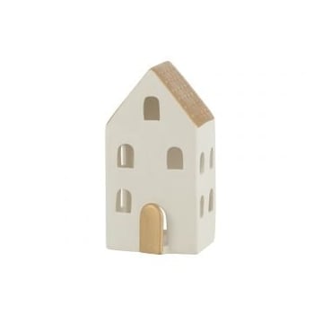 Huis porselein goud/wit large