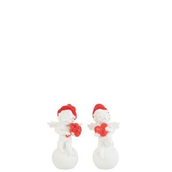 Engel op bal hoed poly rood/wit small assortiment van2