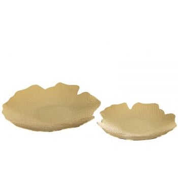 Set van twee schalen aluminium goud