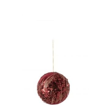 Bal hanger pailletten textiel burgundy large