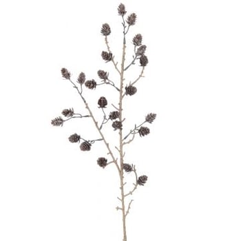 Tak dennenappels plastiek bruin/goud