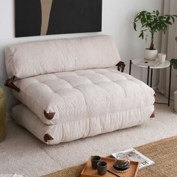 Atelier Del Sofa 2-zitsbank | Fluweel Corduroy | 100% Polyester Stof | Wit
