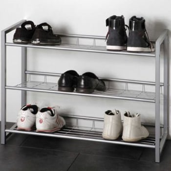Schoenenrek Leonore 80cm, 3 planken - aluminium