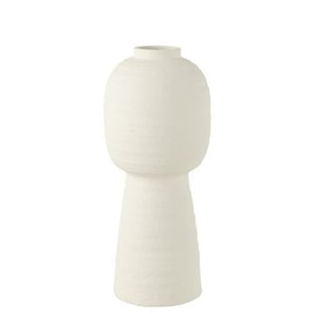 Vaas lantaarn klei wit large