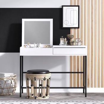 Emerald Melamine Gecoate Make-up Tafel | 18mm Dikte | Wit Zwart